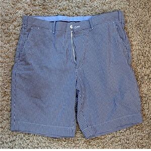 Polo Golf Classic Blue and White Checkered Shorts Seersucker Gingham 36